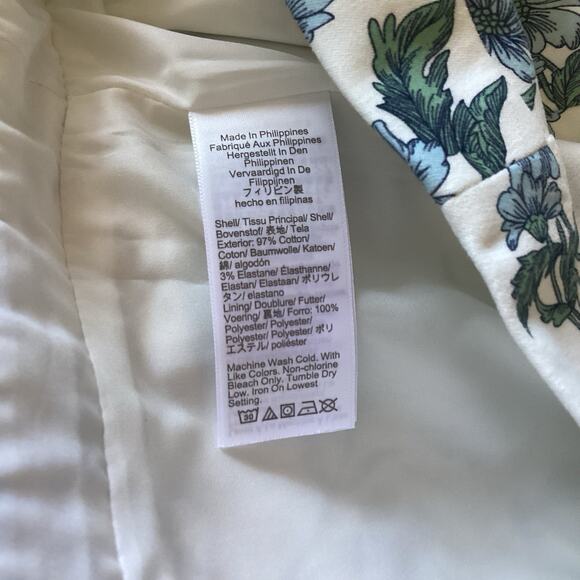 J. Crew Pencil Skirt, Sz 6, NWT White & Blue Floral Fall Office Cottagecore Twee - Picture 6 of 9